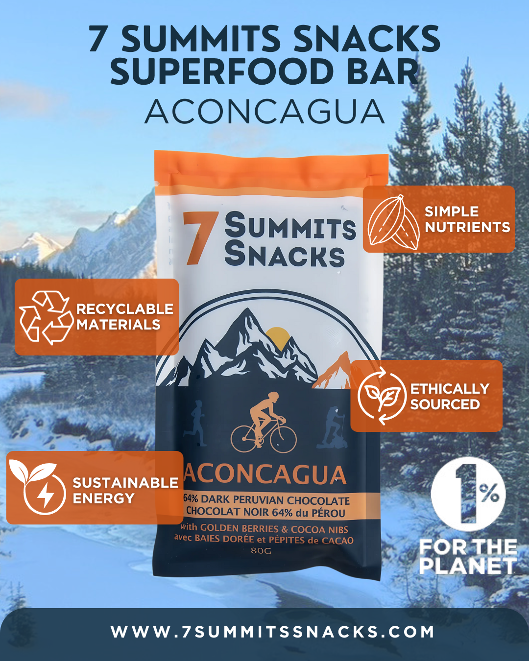 Aconcagua Superfood Dark Chocolate Bars (x6)