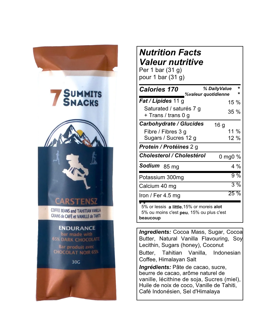 Carstensz Dark Chocolate Endurance Bars (x6)