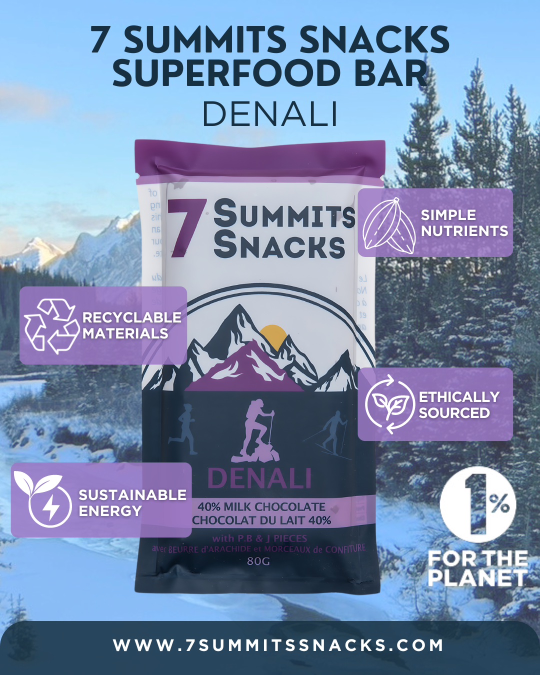 Denali Superfood Milk Chocolate Bars (x6)