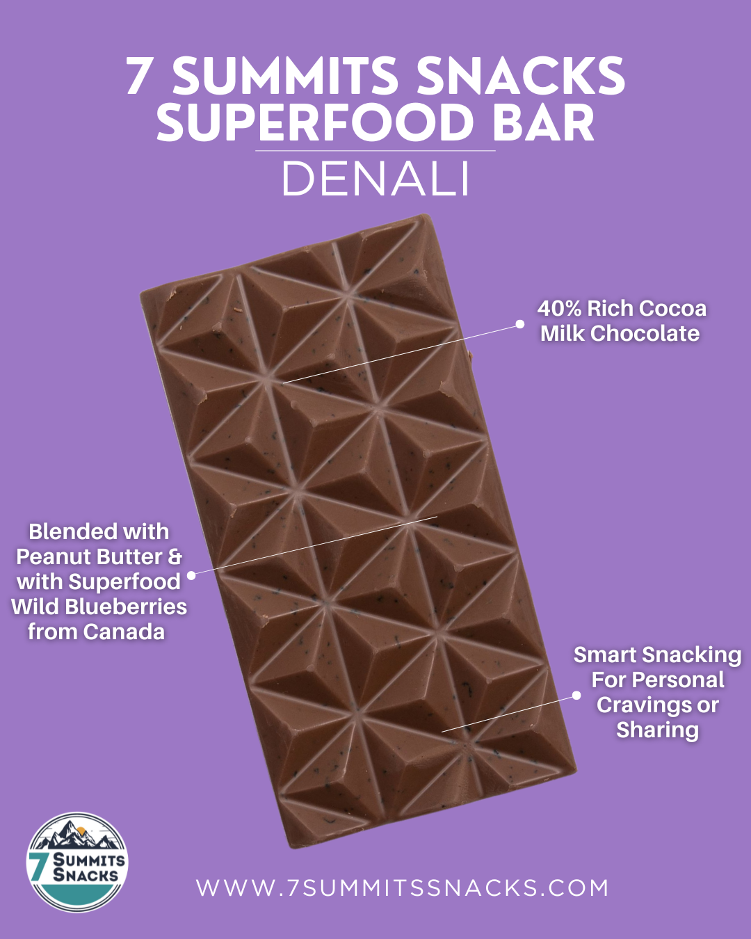 Denali Superfood Milk Chocolate Bars (x6)