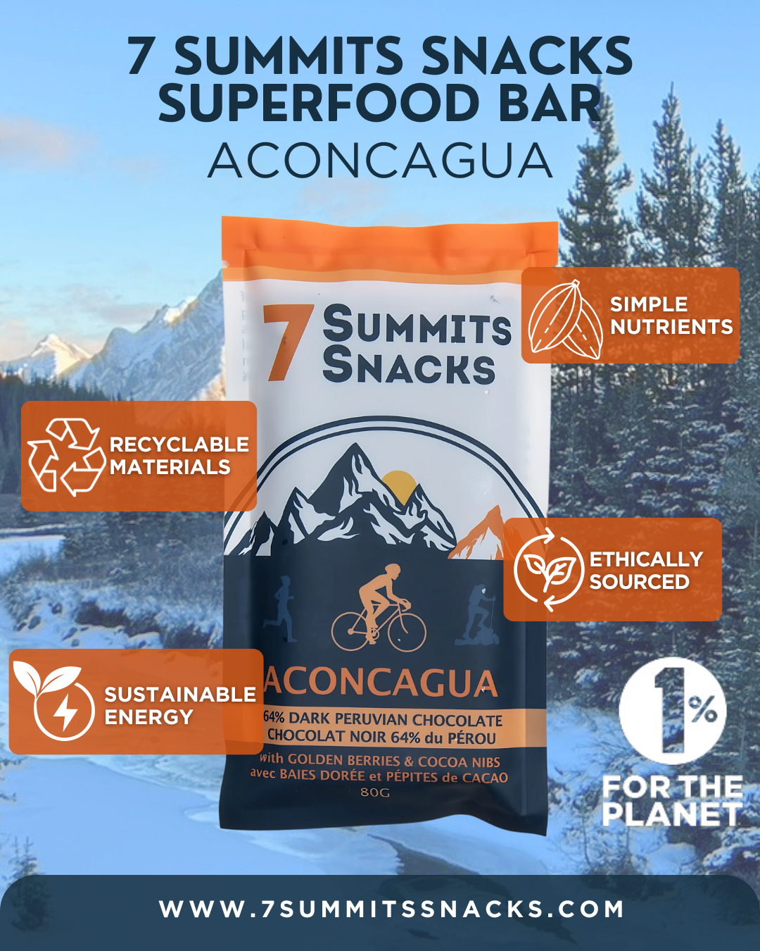 Barres de chocolat noir Aconcagua Superfood