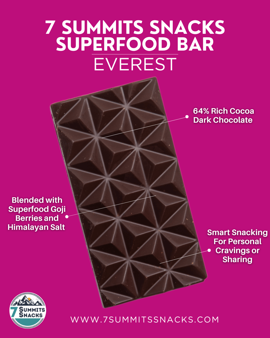 Barres de chocolat noir Everest Superfood