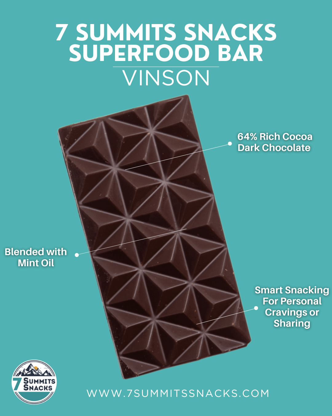 Vinson Dark Chocolate with Mint Superfood Bar (80g x6)