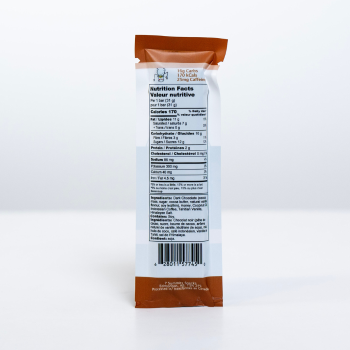 Carstensz Dark Chocolate Energy Bars with Espresso & Vanilla