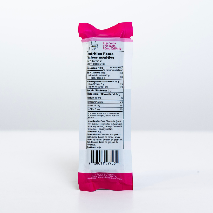 Everest Energy Bars - Dark Chocolate, Goji Berries & Himalayan Salt - 6 Bars