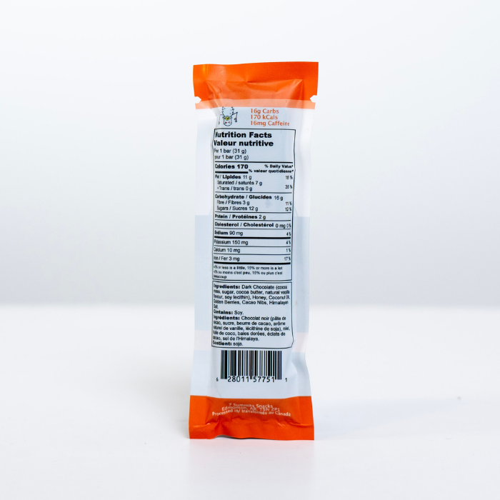 Aconcagua Dark Chocolate Energy Bars with Golden Berries & Cocoa Nibs